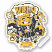 10代のタイタン行け！ | Beast Boy "Burritos Are Better" シール (正面)