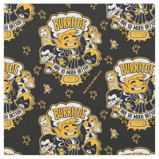 10代のタイタン行け！ | Beast Boy "Burritos Are Better" ファブリック (クローズアップ)
