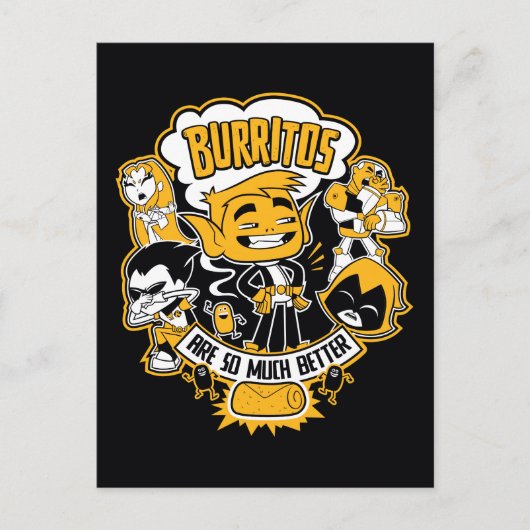 10代のタイタン行け! | Beast Boy "Burritos Are Better" ポストカード (正面)