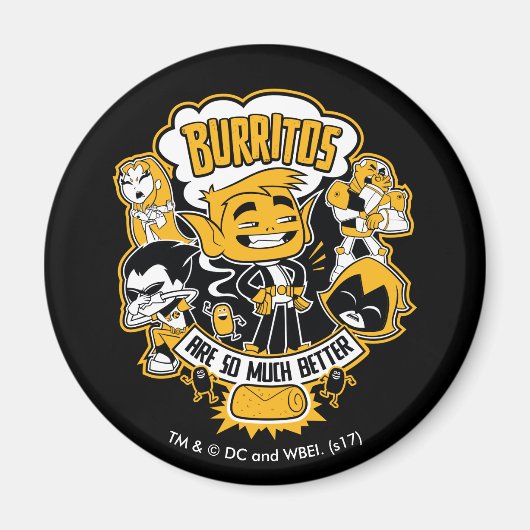 10代のタイタン行け! | Beast Boy "Burritos Are Better" マグネット (正面)