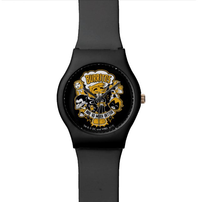 10代のタイタン行け！ | Beast Boy "Burritos Are Better" 腕時計 (クローズアップ)