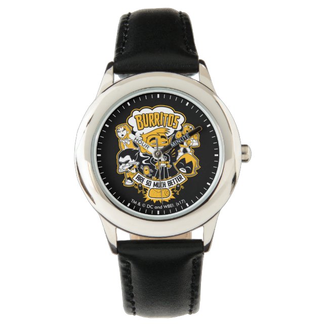 10代のタイタン行け！ | Beast Boy "Burritos Are Better" 腕時計 (正面)