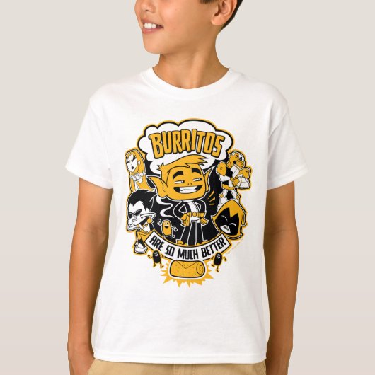 10代のタイタン行け! | Beast Boy "Burritos Are Better" Tシャツ (正面)