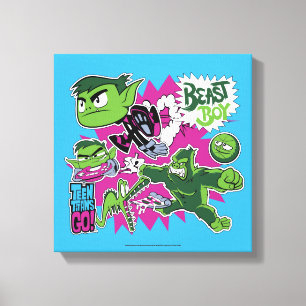 10代のタイタン行け！   Beast Boy Shapeshifts キャンバスプリント