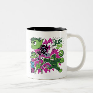 10代のタイタン行け！   Beast Boy Shapeshifts ツートーンマグカップ