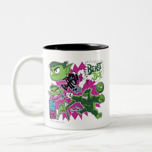 10代のタイタン行け! | Beast Boy Shapeshifts ツートーンマグカップ (左)