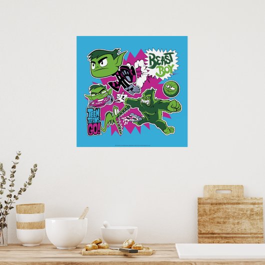 10代のタイタン行け！ | Beast Boy Shapeshifts ポスター (キッチン)