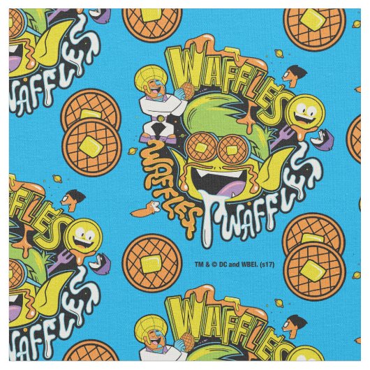 10代のタイタン行け！ | Beast Boy Waffles ファブリック (クローズアップ)