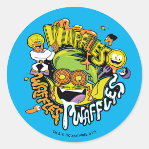 10代のタイタン行け！   Beast Boy Waffles ラウンドシール