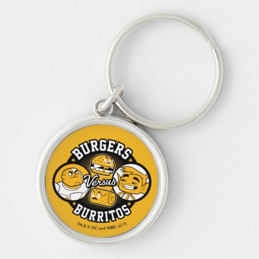 10代のタイタン行け！ | Burgers対Burritos キーホルダー (正面)