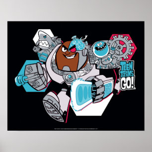 10代のタイタン行け！   CyborgのArsenal Graphic ポスター