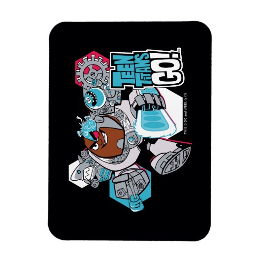 10代のタイタン行け! | CyborgのArsenal Graphic マグネット (縦)