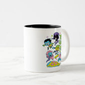 10代のタイタン行け！ | Gnarly 90のピザグラフィック ツートーンマグカップ (正面右)