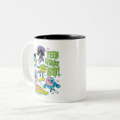 10代のタイタン行け! | Gnarly 90のピザグラフィック ツートーンマグカップ (正面左)