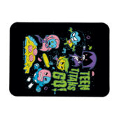 10代のタイタン行け! | Gnarly 90のピザグラフィック マグネット (横)