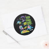 10代のタイタン行け! | Gnarly 90のピザグラフィック ラウンドシール (封筒)