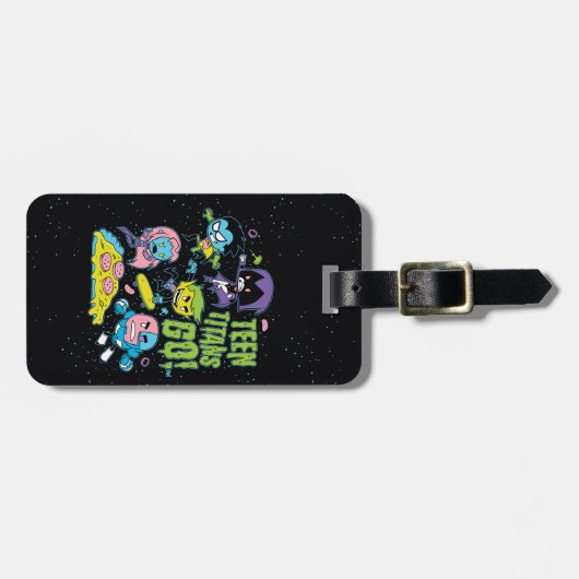 10代のタイタン行け! | Gnarly 90のピザグラフィック ラゲッジタグ (正面横)