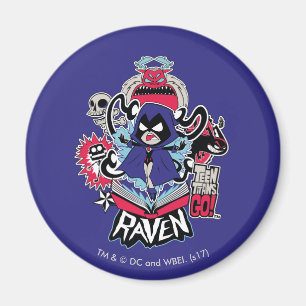 10代のタイタン行け！   Raven Demonic Powers Graphic マグネット