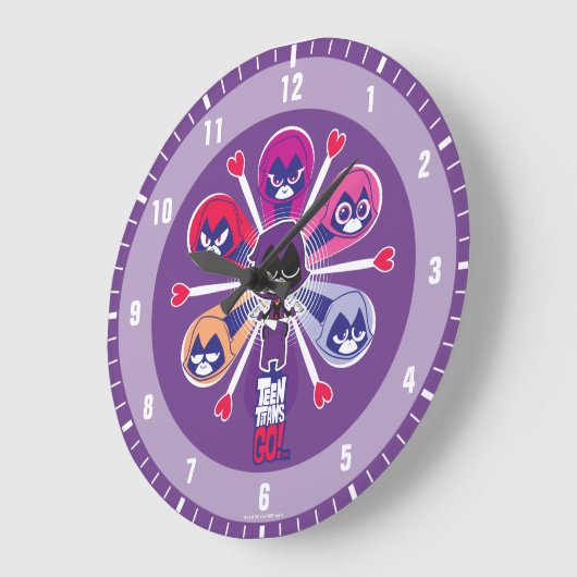 10代のタイタン行け！ | Raven's Emoticlones ラージ壁時計 (傾斜)