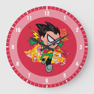 10代のタイタン行け！   Robin's Arsenal Graphic ラージ壁時計