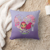 10代のタイタン行け! | Starfireのハートパンチグラフィック クッション (ブランケット)