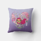 10代のタイタン行け! | Starfireのハートパンチグラフィック クッション (裏面)