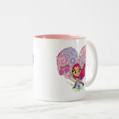 10代のタイタン行け！ | Starfireのハートパンチグラフィック ツートーンマグカップ (正面右)