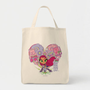 10代のタイタン行け! Starfireのハートパンチグラフィック トートバッグ