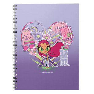 10代のタイタン行け! Starfireのハートパンチグラフィック ノートブック
