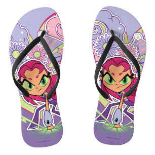 10代のタイタン行け！   Starfireのハートパンチグラフィック ビーチサンダル