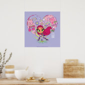 10代のタイタン行け！ | Starfireのハートパンチグラフィック ポスター (キッチン)