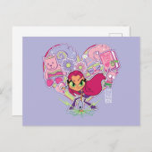 10代のタイタン行け！ | Starfireのハートパンチグラフィック ポストカード (正面/裏面)