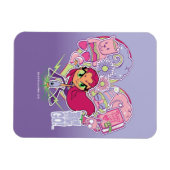 10代のタイタン行け! | Starfireのハートパンチグラフィック マグネット (横)