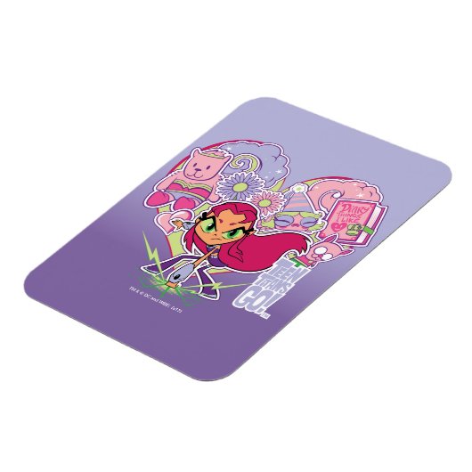 10代のタイタン行け！ | Starfireのハートパンチグラフィック マグネット (左側)