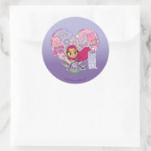 10代のタイタン行け！ | Starfireのハートパンチグラフィック ラウンドシール (バッグ)