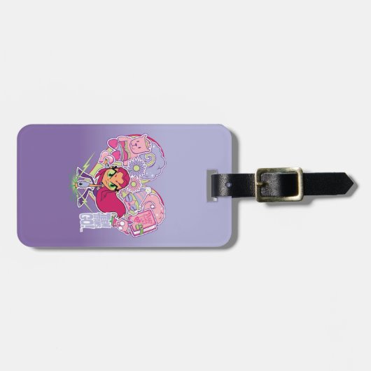 10代のタイタン行け！ | Starfireのハートパンチグラフィック ラゲッジタグ (正面横)