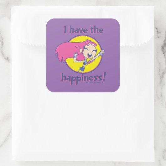 10代のタイタン行け！ | Starfire 「私は幸せがある」 スクエアシール (バッグ)