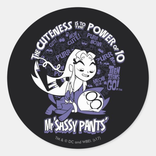 10代のタイタン行け！ | Starfire & Mr. Sassyパンツ ラウンドシール (正面)