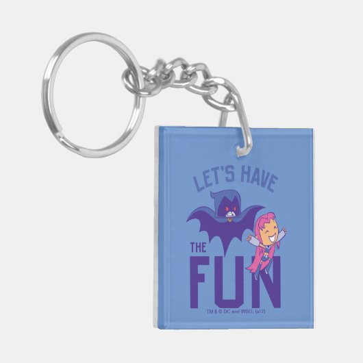 10代のタイタン行け! | Starfire & Raven "おもしろいを持つ" キーホルダー (正面左)