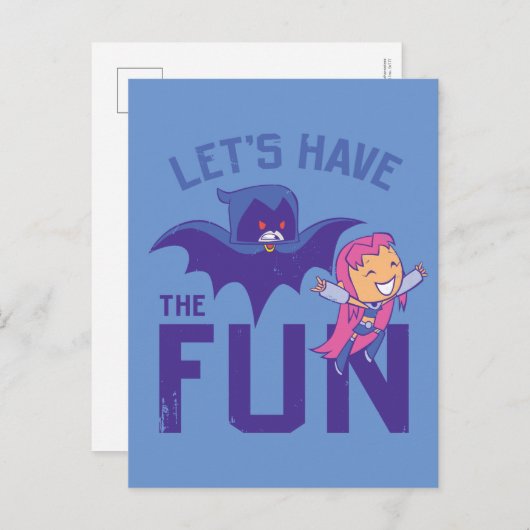 10代のタイタン行け! | Starfire & Raven "おもしろいを持つ" ポストカード (正面/裏面)