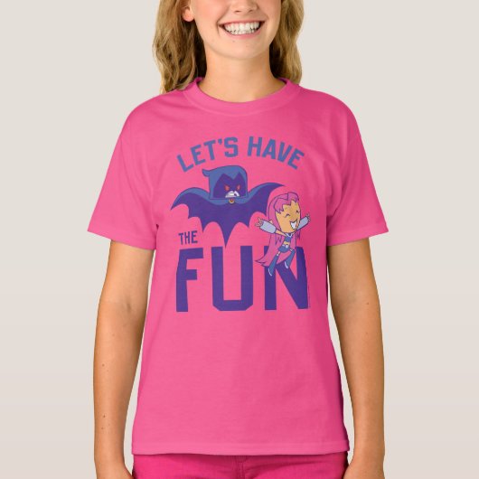 10代のタイタン行け！ | Starfire & Raven "おもしろいを持つ" Tシャツ (正面)