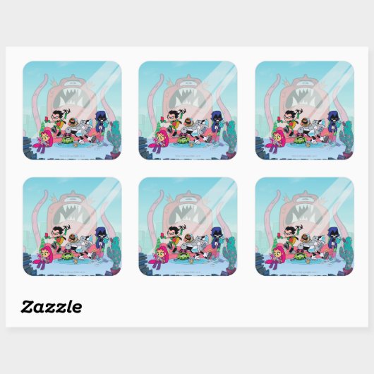 10代のタイタン行け! | Tentacled Monster Approach スクエアシール (シート)