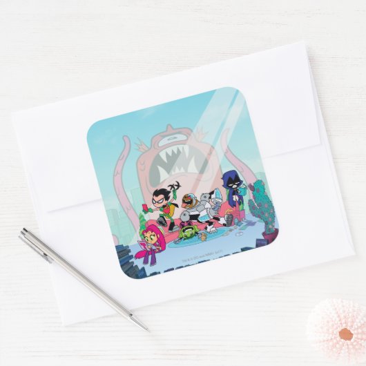 10代のタイタン行け！ | Tentacled Monster Approach スクエアシール (封筒)