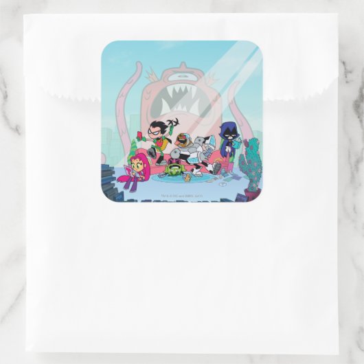 10代のタイタン行け! | Tentacled Monster Approach スクエアシール (バッグ)