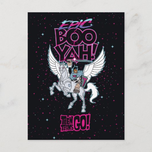 10代のタイタン行け! | Warrior Cyborg Riding Pegasus ポストカード (正面)