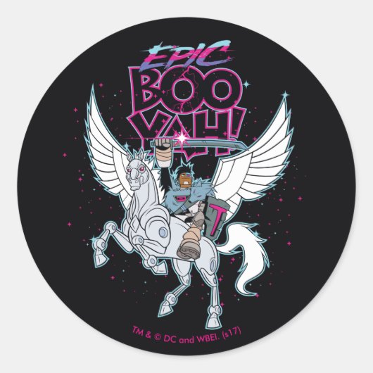 10代のタイタン行け! | Warrior Cyborg Riding Pegasus ラウンドシール (正面)