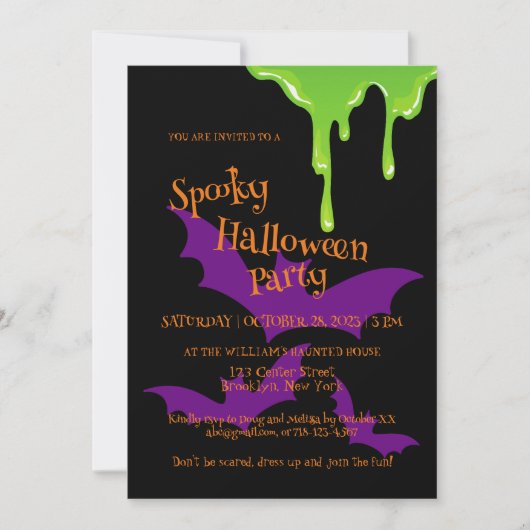 10代のハローウィンパーティ 招待状 (正面)