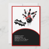 10代のブーはボーリング路地おもしろい誕生日の夜をヒット 招待状 (裏面)