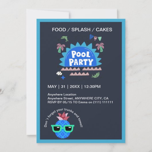 10代のヨーマンバースデースプラッシュを作ろう 招待状 (裏面)