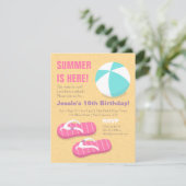 10代の夏のフリップフロップビーチ誕生パーティー 招待状 (スタンド正面)